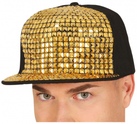 Gorra de Rapero con remaches dorados adulto