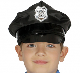 Children's police cap with gold plate