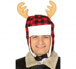 Checkered Hat with Horns 45 cm