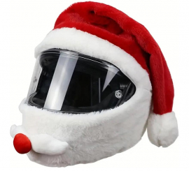 Chapéu de Papai Noel de Natal para capacetes de motocicleta com rosto inteiro