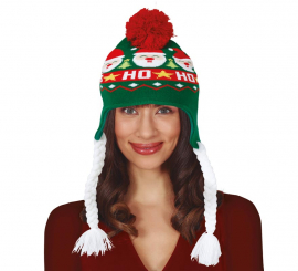 Chapéu de Papai Noel com Tranças