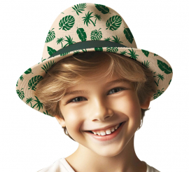 Green Leaves Summer Hat for Kids