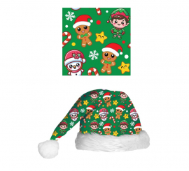 Grüne Weihnachtsmütze mit Aufdruck für Kinder