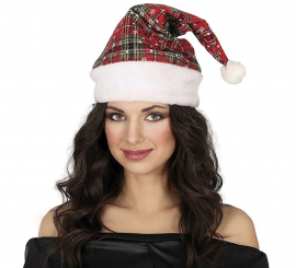 Green and red checkered Christmas hat