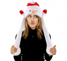 Gorro Orejas Muñeco de nieve con luz y movimiento