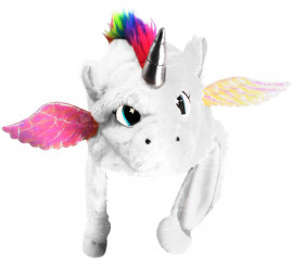 Cappello di peluche unicorno bianco