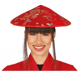 Sombrero chino natural adulto: Accesorios,y disfraces originales