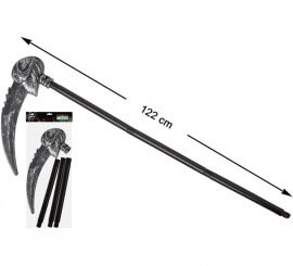 Abnehmbare Sense mit Totenkopf von 122 cm