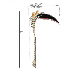 150cm Detachable Bone Scythe