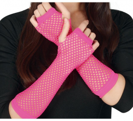 Punky neon fuchsia mesh glove