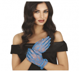 22 cm Sky Blue Openwork Gloves