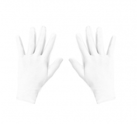 Short white gloves for adults