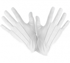Weiße kurze Handschuhe, große Größe