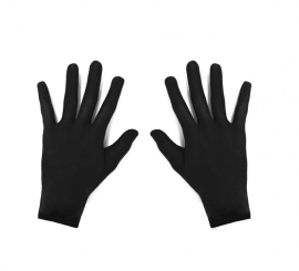 Children's Short Black Gloves