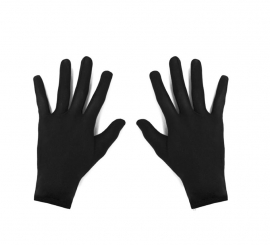 Short black gloves for adults