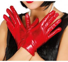 Short red gloves 22 cm