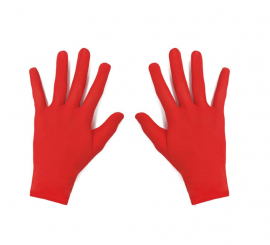 Short red gloves for adults