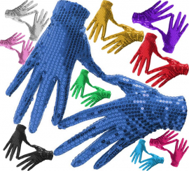 Sequin Gloves for adults in various colors