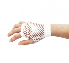 White Short Net Gloves