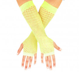 Yellow Long Net Gloves