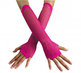 Fuchsia Long Net Gloves