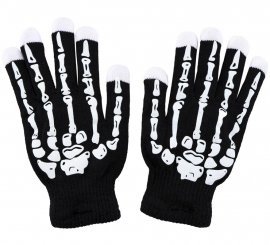 Luvas de esqueleto de LED para adultos