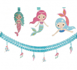 Blue Garland with Mermaids of 300 cm