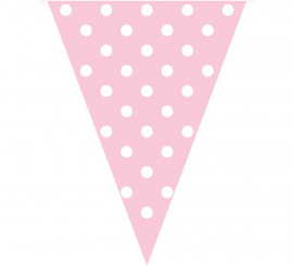 Pink Bunting Garland with White Polka Dots 3.6 meters