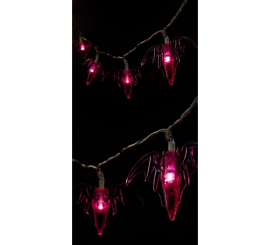 Girlande aus 10 Fledermäusen mit 150 cm LED-Beleuchtung
