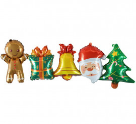 Garland of 5 Christmas Foil Balloons united 98x42 cm