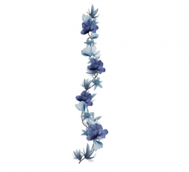 Guirlanda de Flores Cinza 220 cm