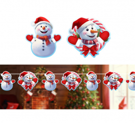 Guirlanda de boneco de neve de 300 cm Guirlanda de boneco de neve de 300 cm