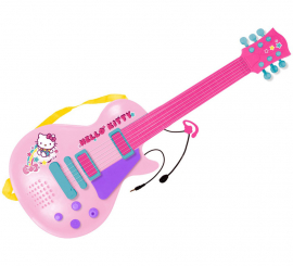 Guitarra Electrónica con Micrófono Hello Kitty