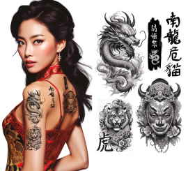 Hoja de Tatuaje Asiáticos de 14x30 cm