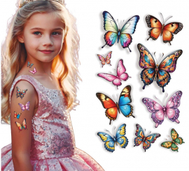 Hoja de Tatuajes de Mariposas de 14x30 cm
