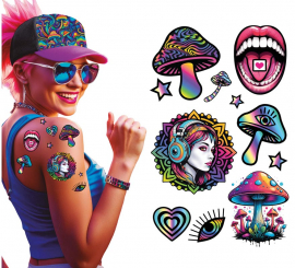 Hoja de Tatuajes Psicodélicos de 14x30 cm