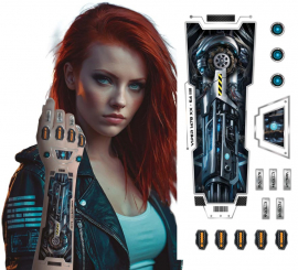 Hoja de Tatuajes Robot Ciborg para Brazo de 14x30 cm