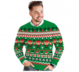 Green Elf Christmas Sweater for Men