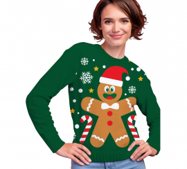 Lebkuchen-Weihnachtspullover für Damen