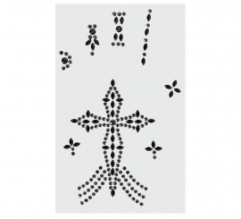 Adhesive Cross Hand Facial Jewelry