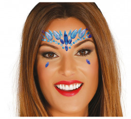 Adhesive Blue Face Jewels