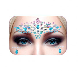 Facial Jewels bright blue and lilac drops