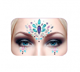 Facial Jewels bright blue and lilac drops