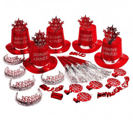 Bonne Année Red Party Favor Kit for 10 people