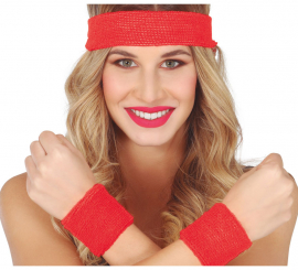 Adult Aerobics Kit: 2 Wristbands and Red Ribbon