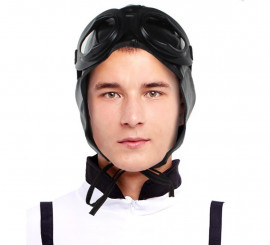 Adult Aviator Kit: Hat and Black Goggles