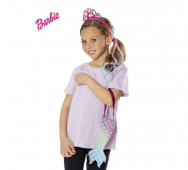 Kit de Barbie Sirena infantil: Bolso, diadema y tocado