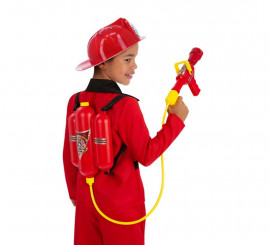 Children's red firefighter kit: Backpack and Helmet