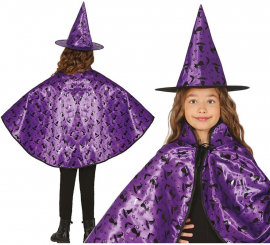 Purple Witch Kit for Kids: Cape and Hat