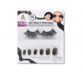 Kit Bruxa Negra: 2 Cílios e 12 Unhas Fx